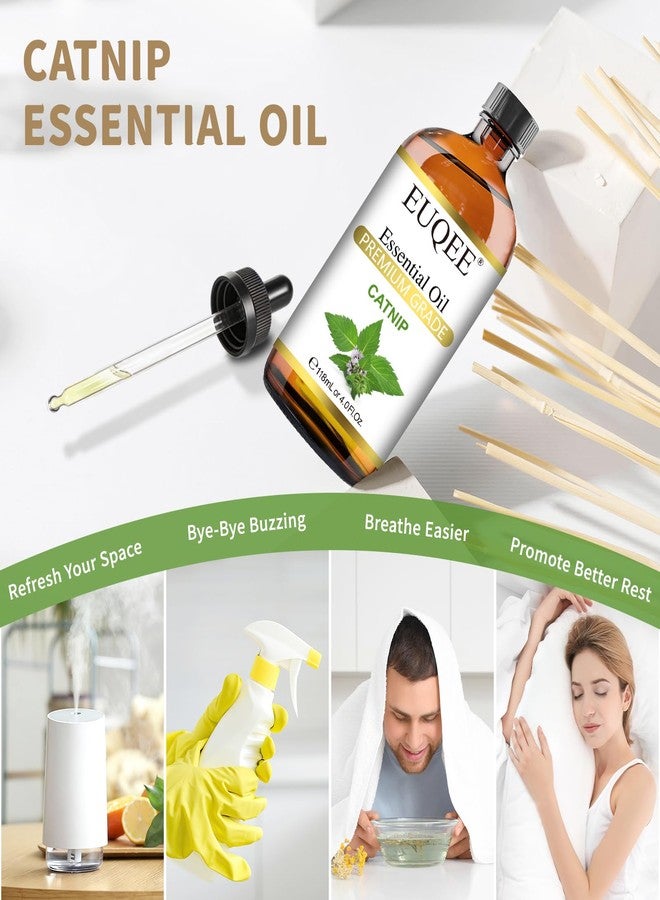 EUQEE 118ML Catnip Essential Oil, Pure & Fresh Herbal Aroma Catnip Essential Oil with Glass Dropper Great for Air Refresher, Massage, Diffuser, DIY Soap, Candle Making, Aromatherapy, Sleep - Image 3